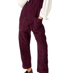 Free People Plum Corduroy Jumpsuit